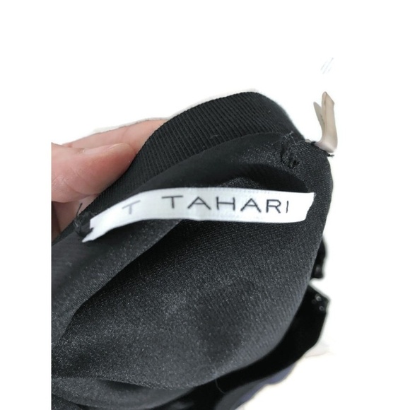 Tahari Women's Size 10 Circle Skirt Colorblock Black Gray Polyester Lined - Picture 7 of 8